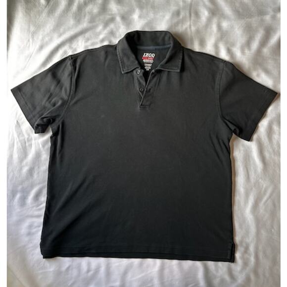 Izod Perform Basix Black Polo - Men's Large - UPF 15 - Excellent Condition - Picture 1 of 5